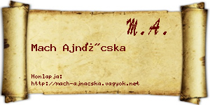 Mach Ajnácska névjegykártya
